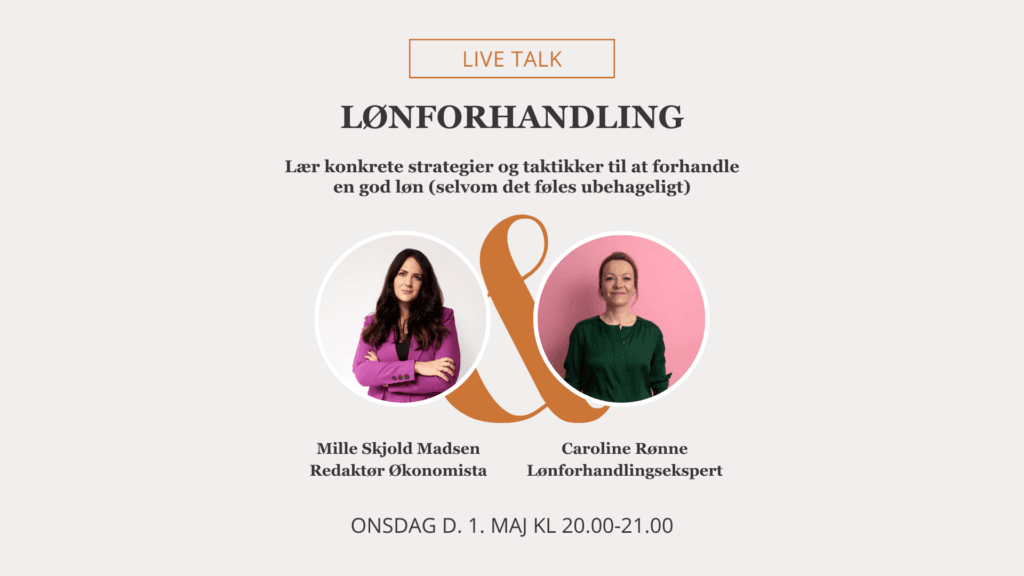 01/05-24: Livetalk om lønforhandling – lær konkrete strategier og taktikker til at forhandle en god løn